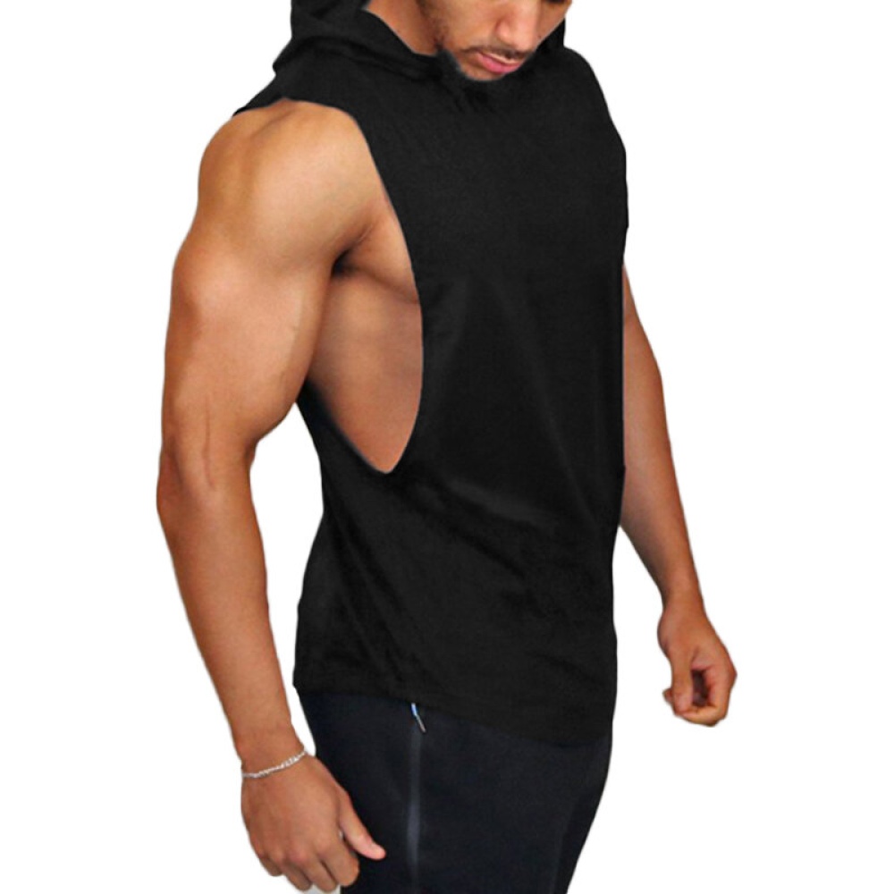 INCERUN Mens Indoor & Outdoor Fitness Muscle Hooded Workout Tank Top Gym Workout Vest - 3XL White - Image 2