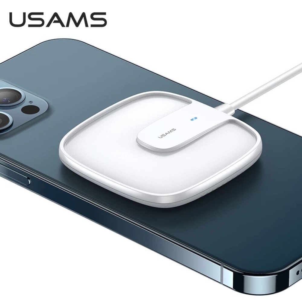 USAMS US-CD159 W1 15W Extra-thin Magnetic Fast Wireless Charger Ultra Thin Charging Pad Fast Charging For iPhone 12 Mini 12 Pro Max Huawei P40 Mate 4 - Image 2