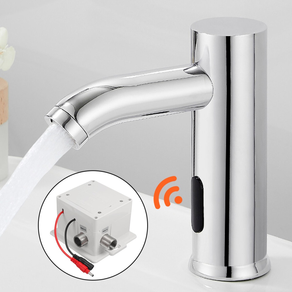 Induction Sensor Stainless Steel Faucet Sensor Faucet Single Cold Basin Sensor Tap Hot And Cold Water Faucet - Short - Image 2