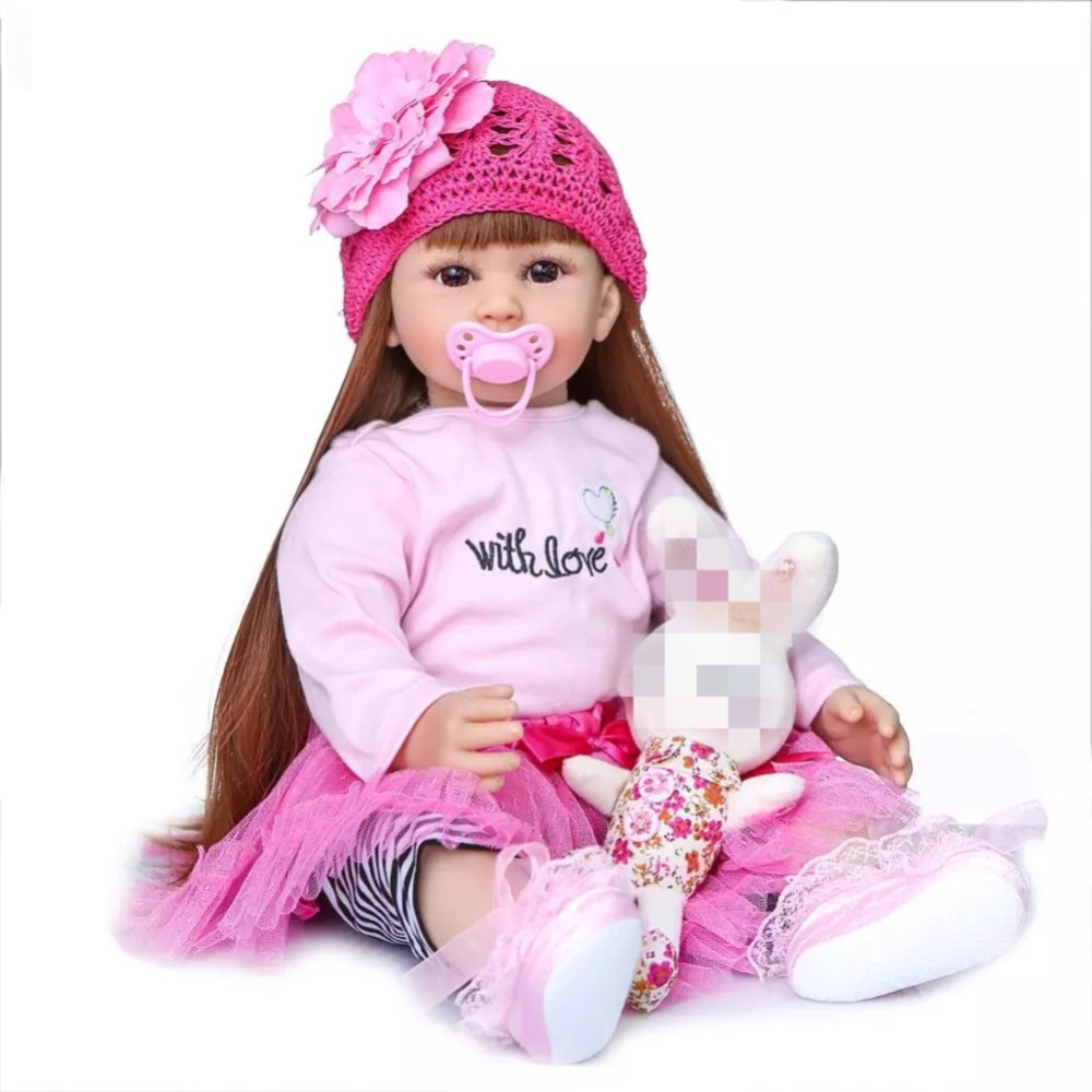 60cm Reborn Girl Baby Doll Silicone Princess Child Toy for Birthday Gift As shown - Image 2