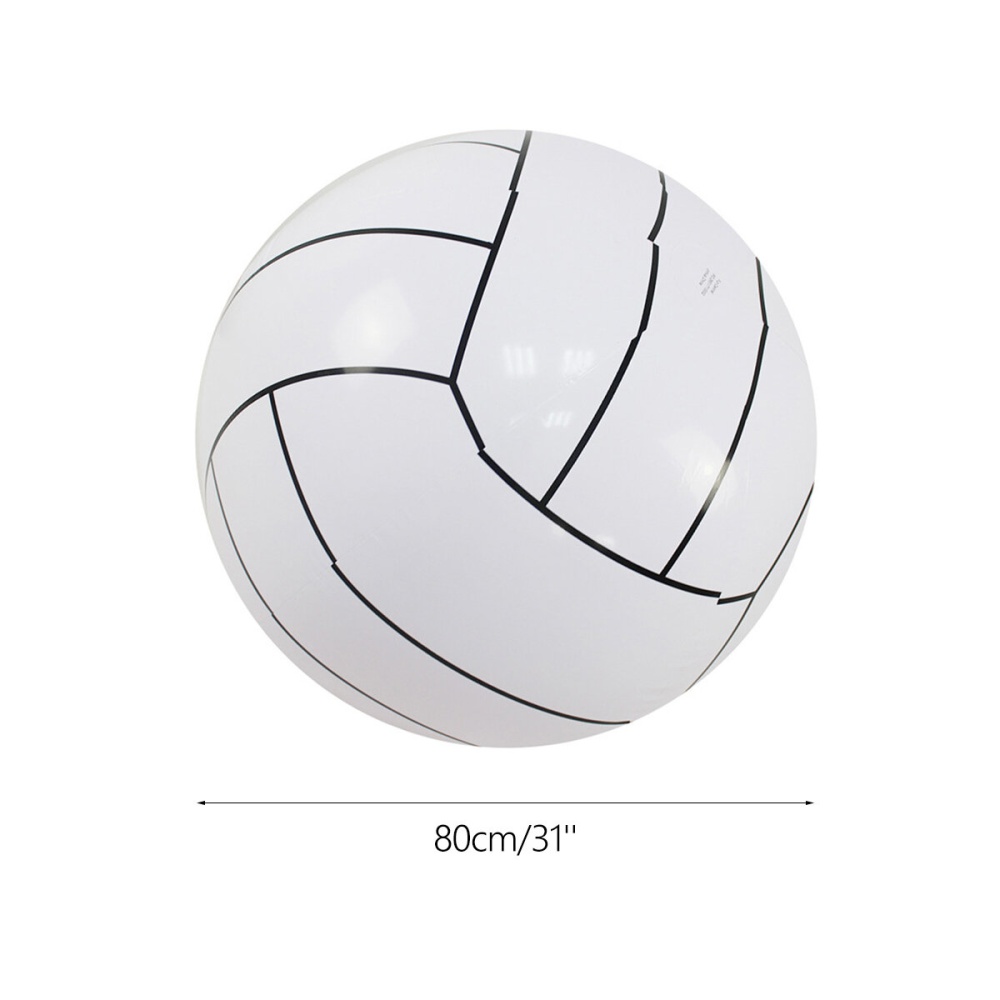 80cm Inflatable Beach Ball Adult Kids Swimming Pool Water Toys Summer Water Sport Play Ball Gift Camping Beach Travel - White - Image 2