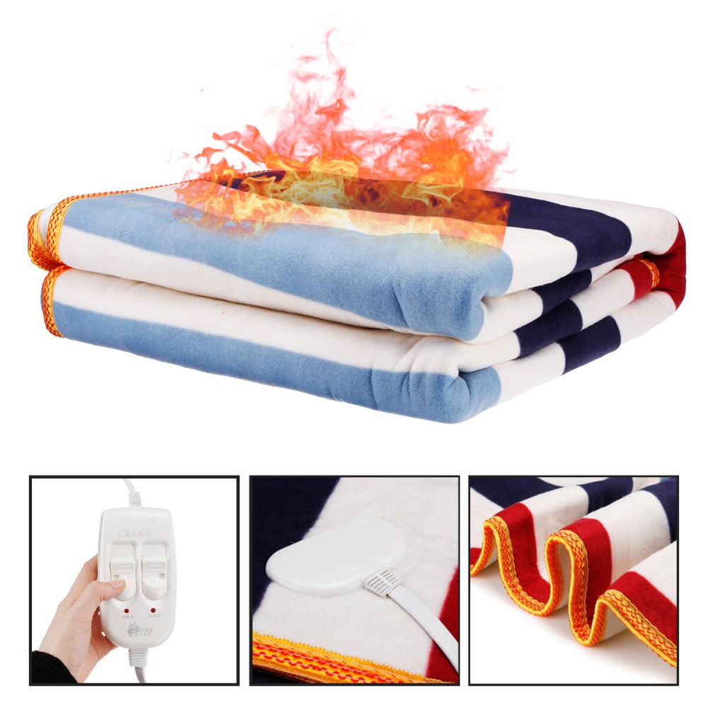 150 x180cm 220V Double Personal Control Electric Heated Blankets Heating Mat Pad - Image 2