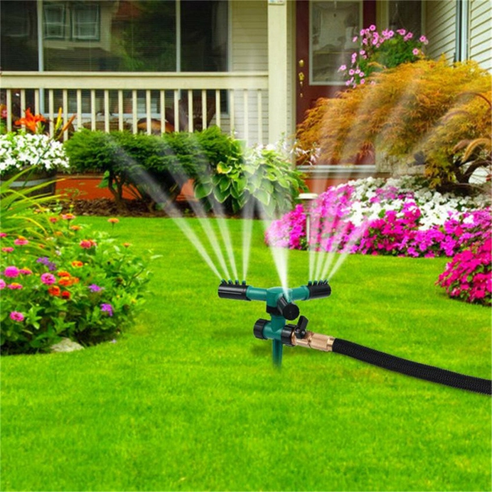 3 Arm Water Sprinkler 360 Rotating Adjustable Lawn Garden Watering - Image 2