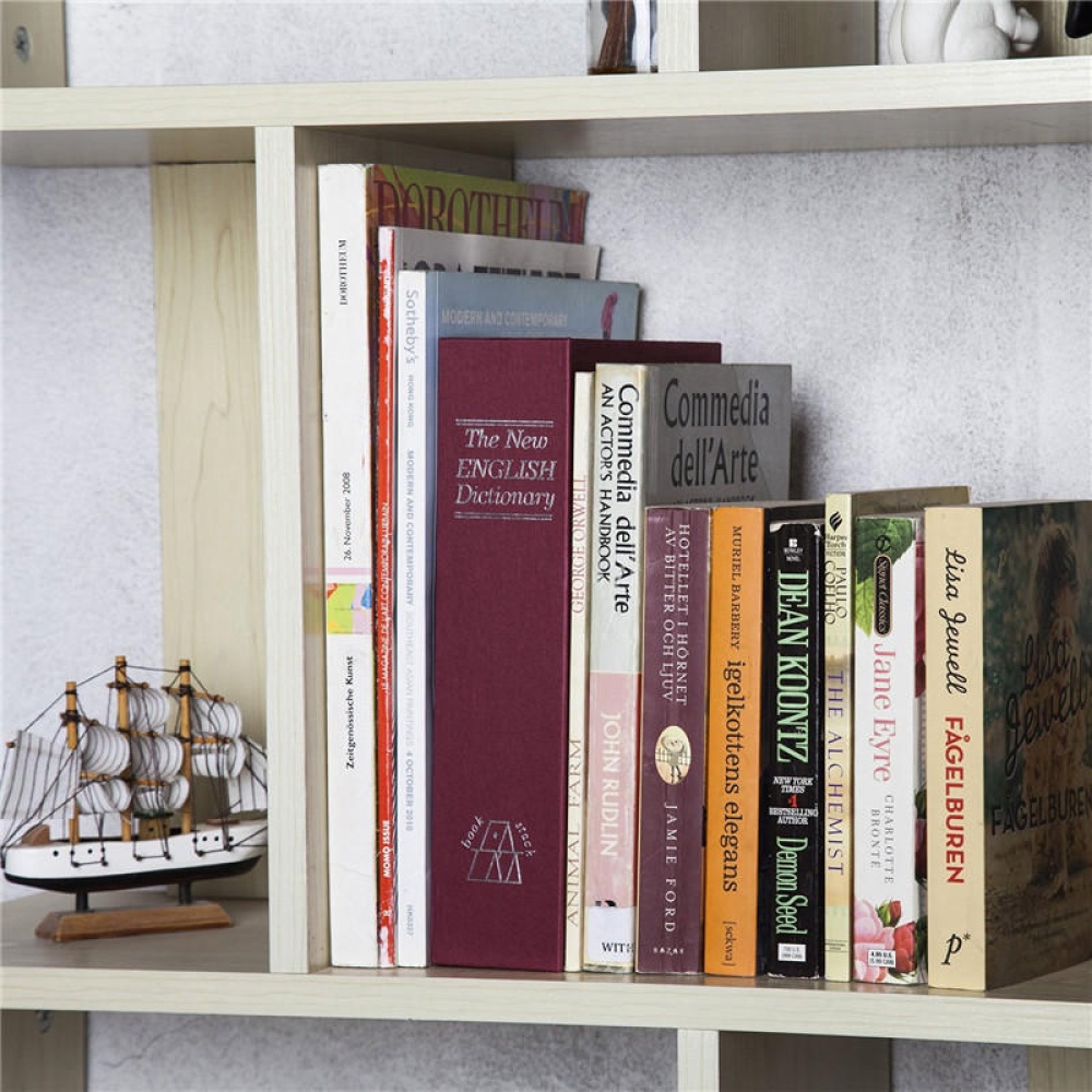 Metal Steel Cash Secure Hidden English Dictionary Money Box Coin Storage Box Secret Piggy Bank - S Blue