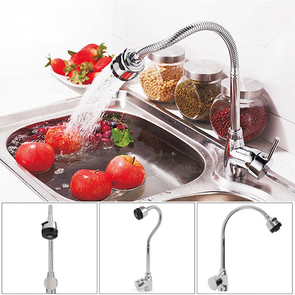 Kitchen 360° Swivel Spout Single Handle Sink Faucet Pull Down Spray Mixer Tap - Image 2