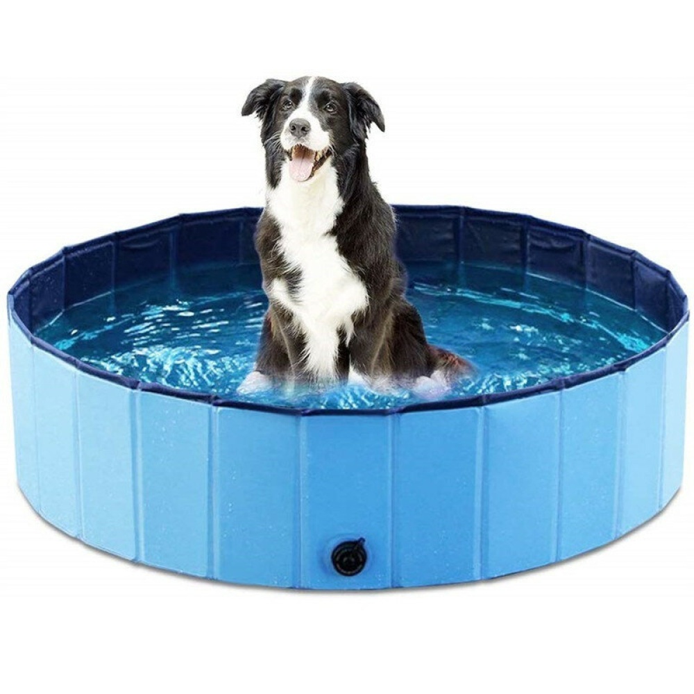 PVC Pet Pool Collapsible Dog Bath Tub Outdoor Portable Paddling Bath Cat Dog Cleaning Supplies - Red L - Image 2