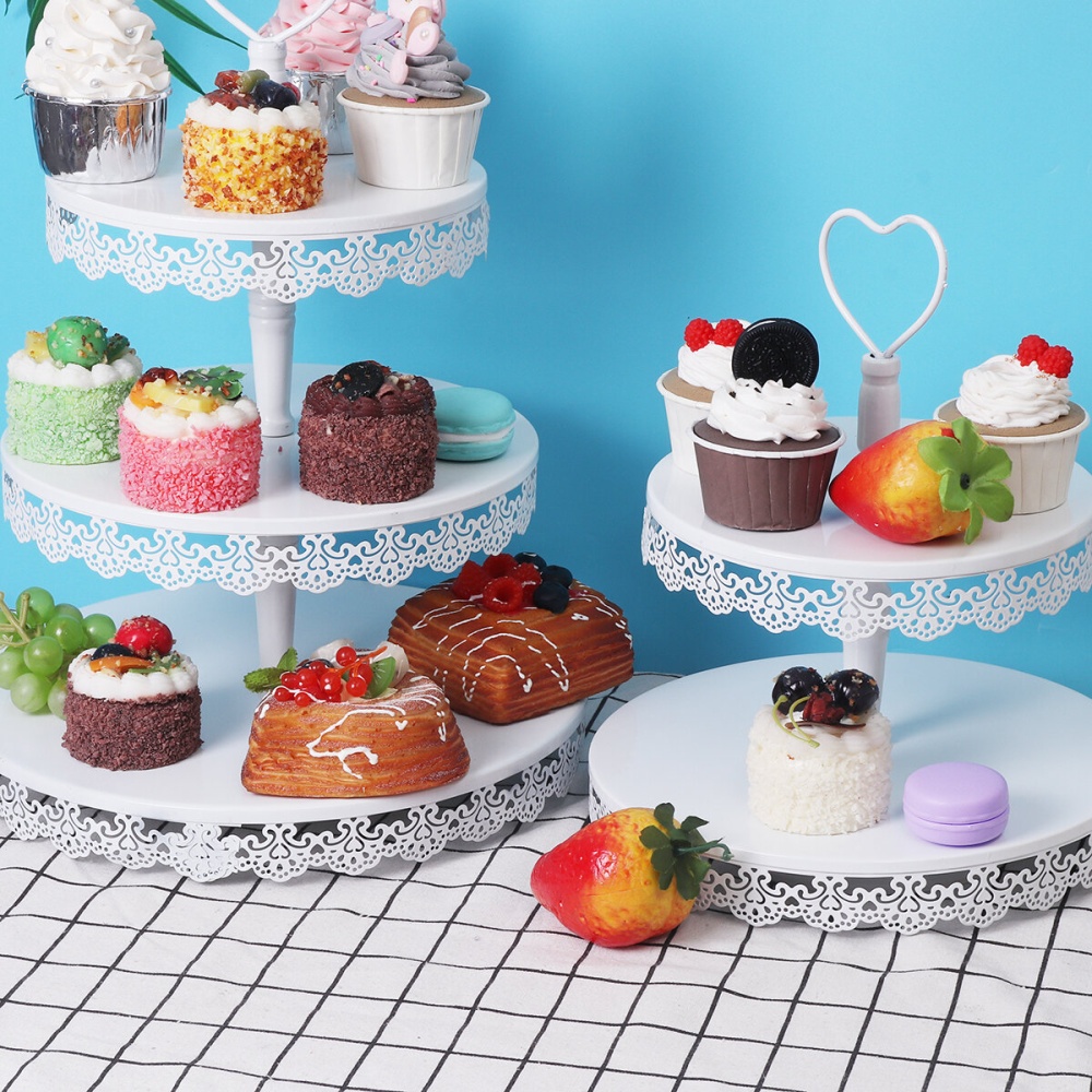 2/3-Tier Cupcake Stand Cake Afternoon Tea Display Party Wedding Plates Tableware - 2 Layers - Image 2