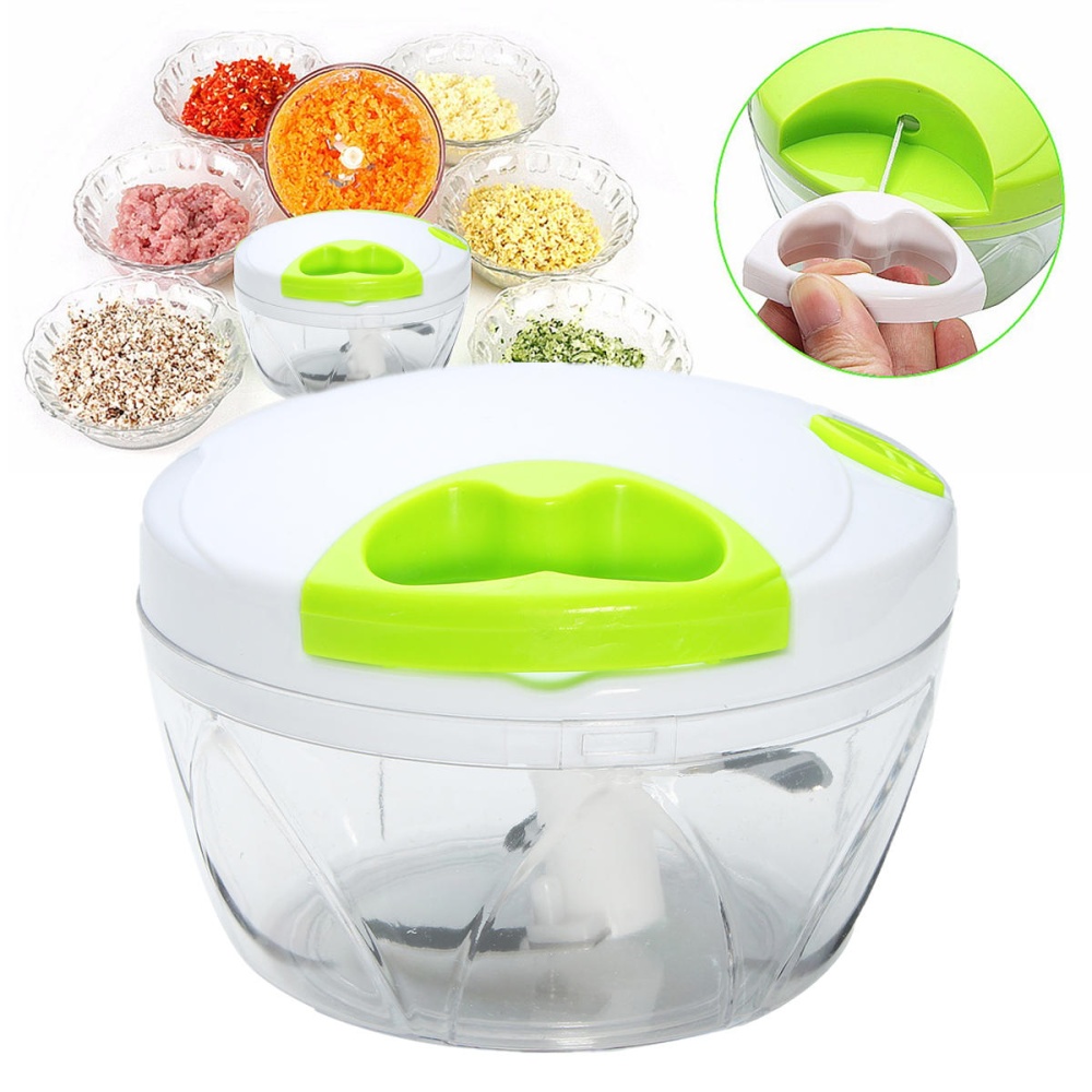 Manual Food Vegetable Onion Chopper Meat Chopper Mincer Dicer Kitchen Slicer - Green - Image 2