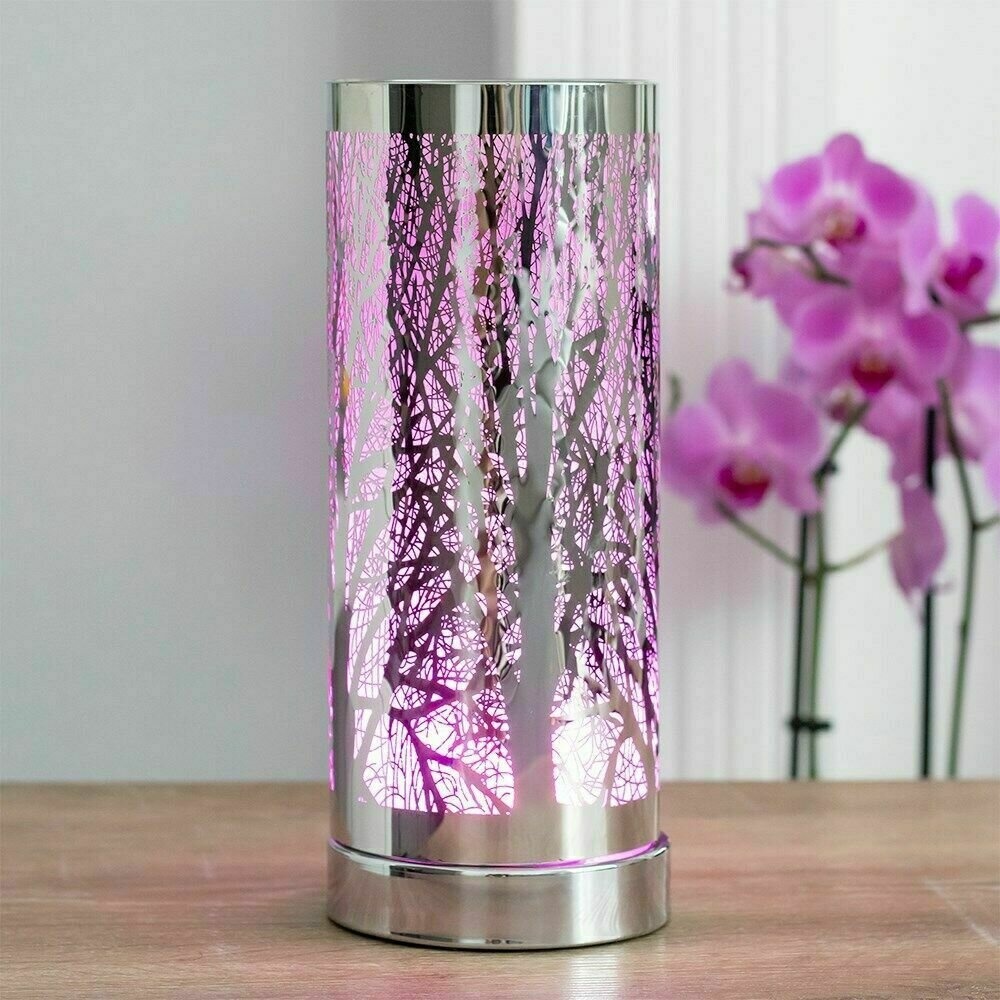 Aroma Lamp LED Tree Cylinder Electric Touch Wax Melt Oil Burner Colour Changing - EU Plug