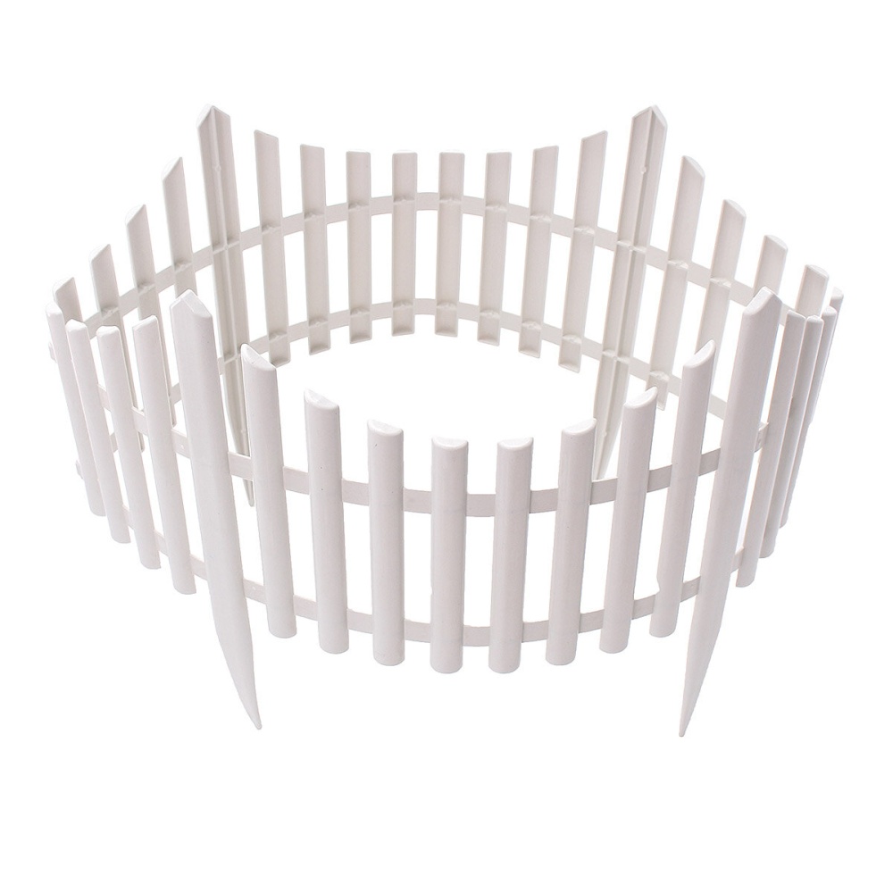 24Pcs White Flexible Plastic Garden Picket Fence Lawn Grass Edge Edging Border - Image 2