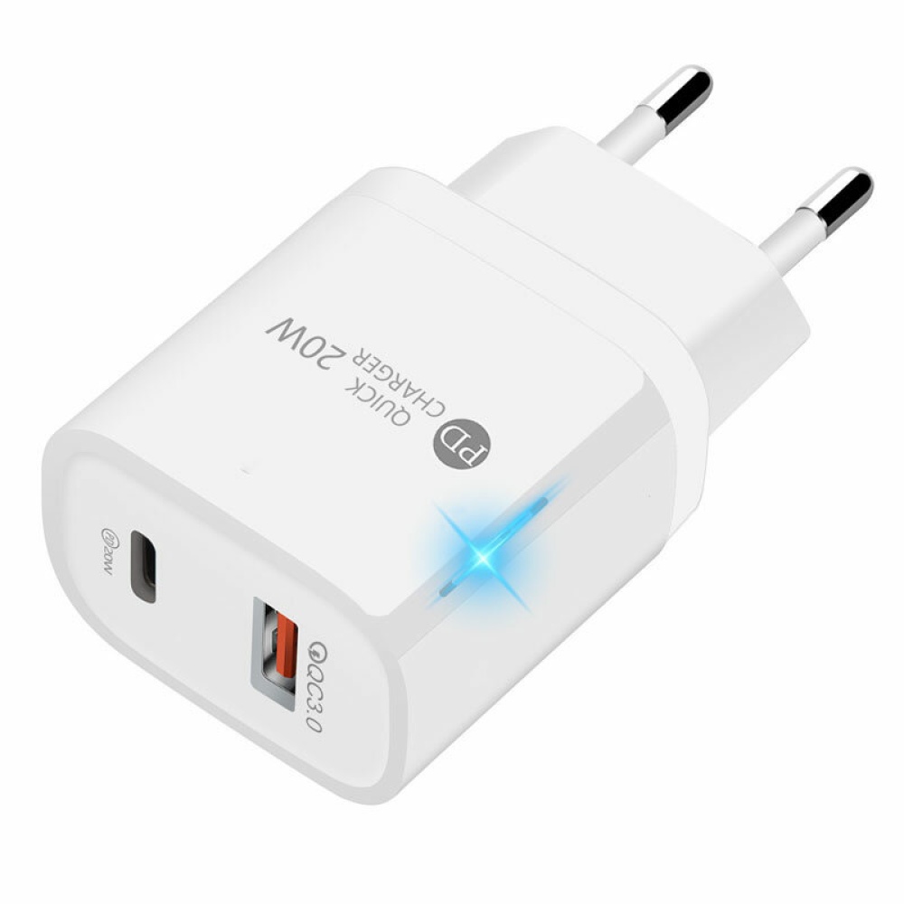 PD 20W 2-Port USB PD Charger USB-C PD3.0 QC3.0 FCP SCP Fast Charging Wall Charger Adapter EU/US Plug For iPhone 13 13 Pro Max 13 Mini For DOOGEE S88 - Image 2