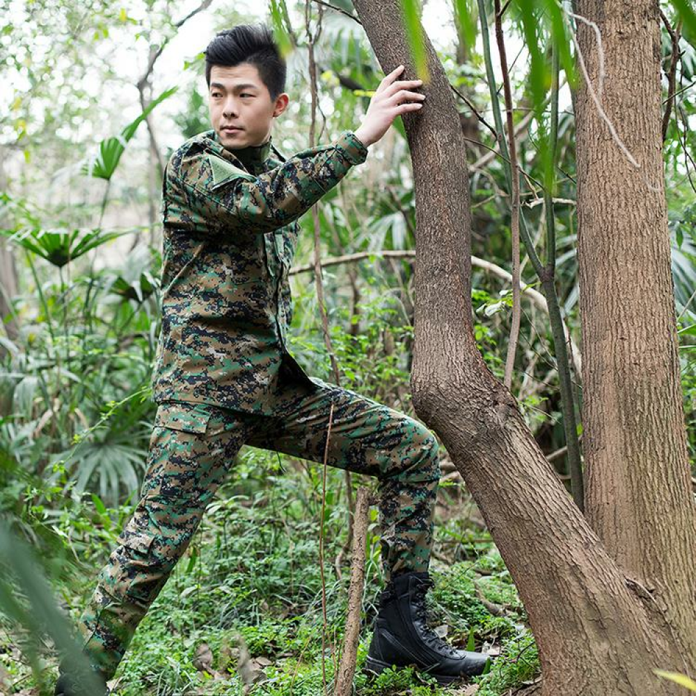 Hunting Men Tactical Jungle Cargo Combat Trainning Exercise Sets Suit - Digital Jungle L - Image 2