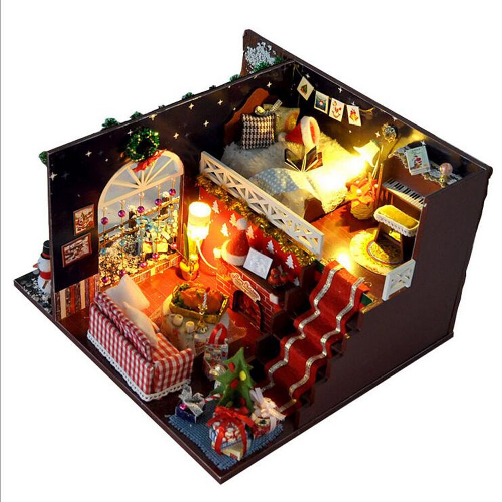 2020  DIY Miniature Dollhouse Decor Furniture Carnival Night Wooden Dolls House Decoration With LED Light Kits Gift Toys for Children - Image 2