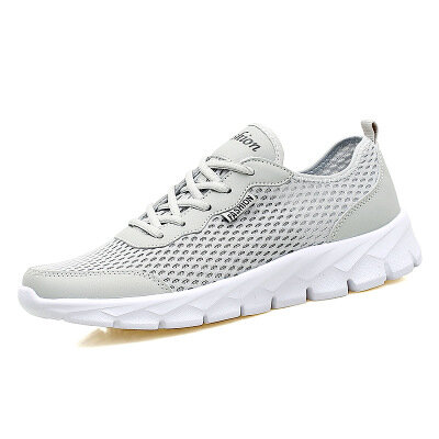 Men Mesh Breathable Running Shoes Sneakers Quick Drying Ultralight Sneakers Sports Shoes - 39 Yard EU gray - Image 2