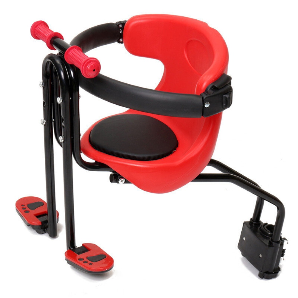 Children's Baby Bicycle Front Seat Foldable Portable Ultralight Bicycle Seat Carrier Cycling Seat Baby Seat Bike Seat - Red - Image 2