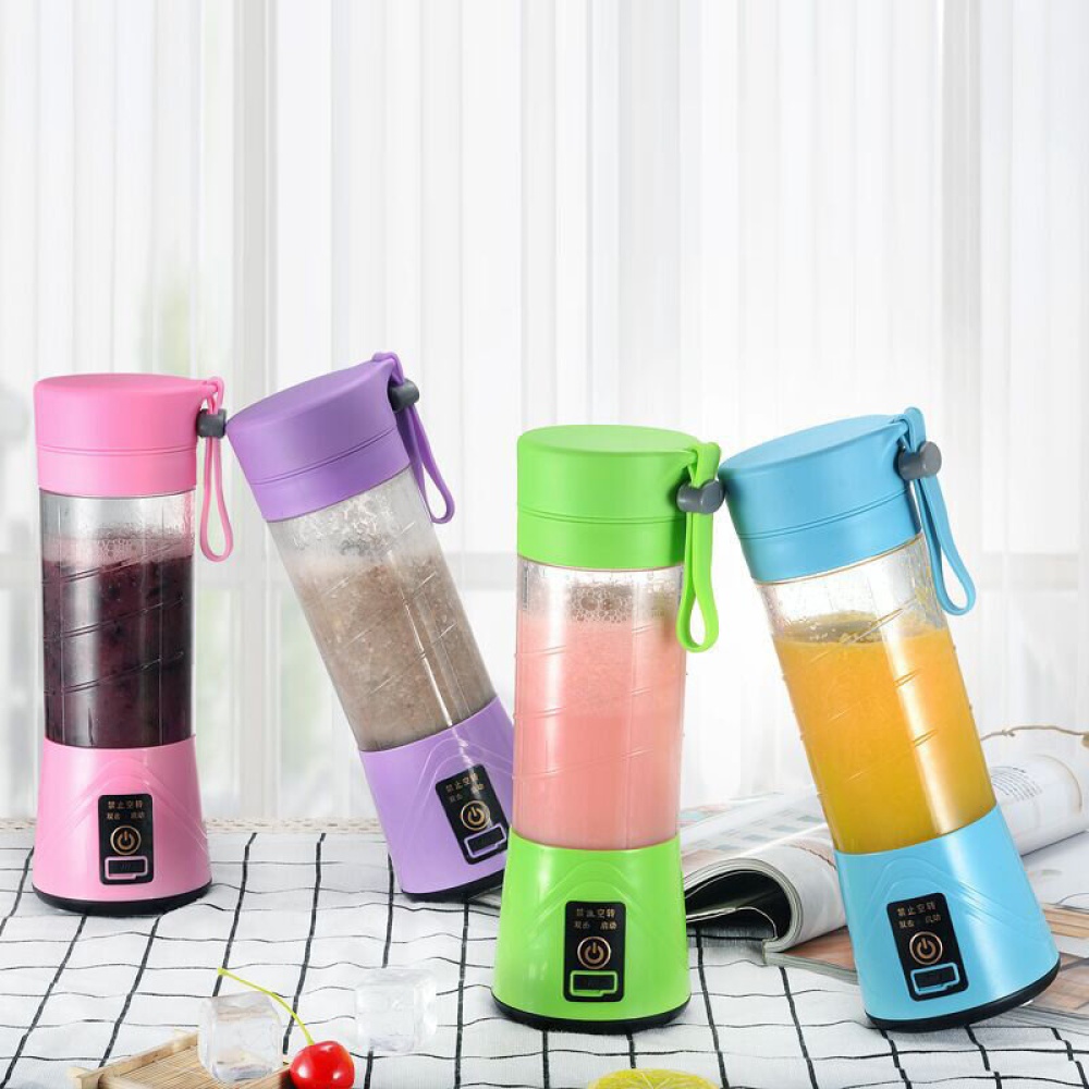 400ml Portable USB Electric Fruit Juicer Smoothie Maker Bottle Vegetables Juice - Pink - Image 2