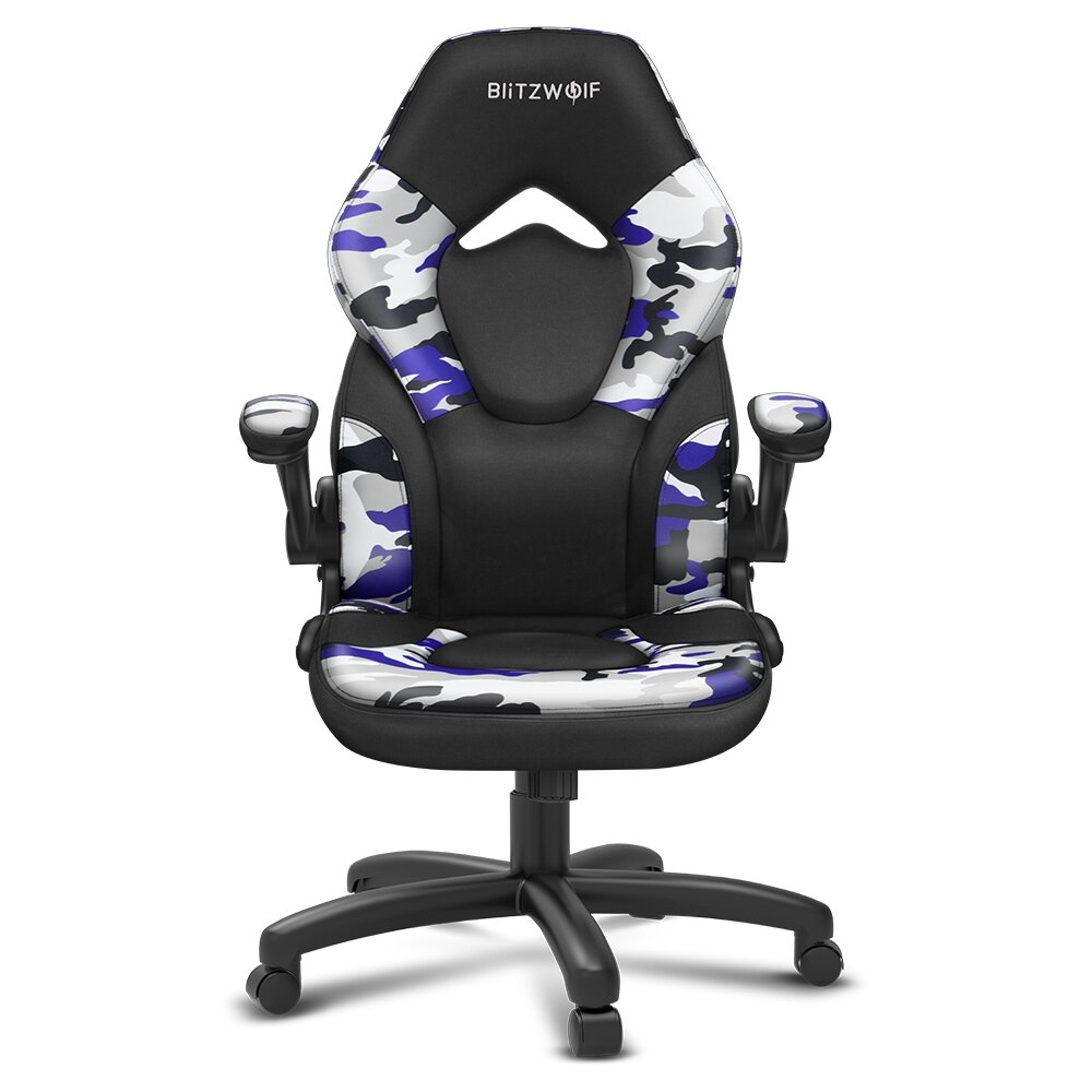 BlitzWolf® BW-GC4 Gaming Chair Racing Style with Camouflage/PU/Mesh Material Reversible Armrest Widened Seat and High Back Design for Home Office - C - Image 2