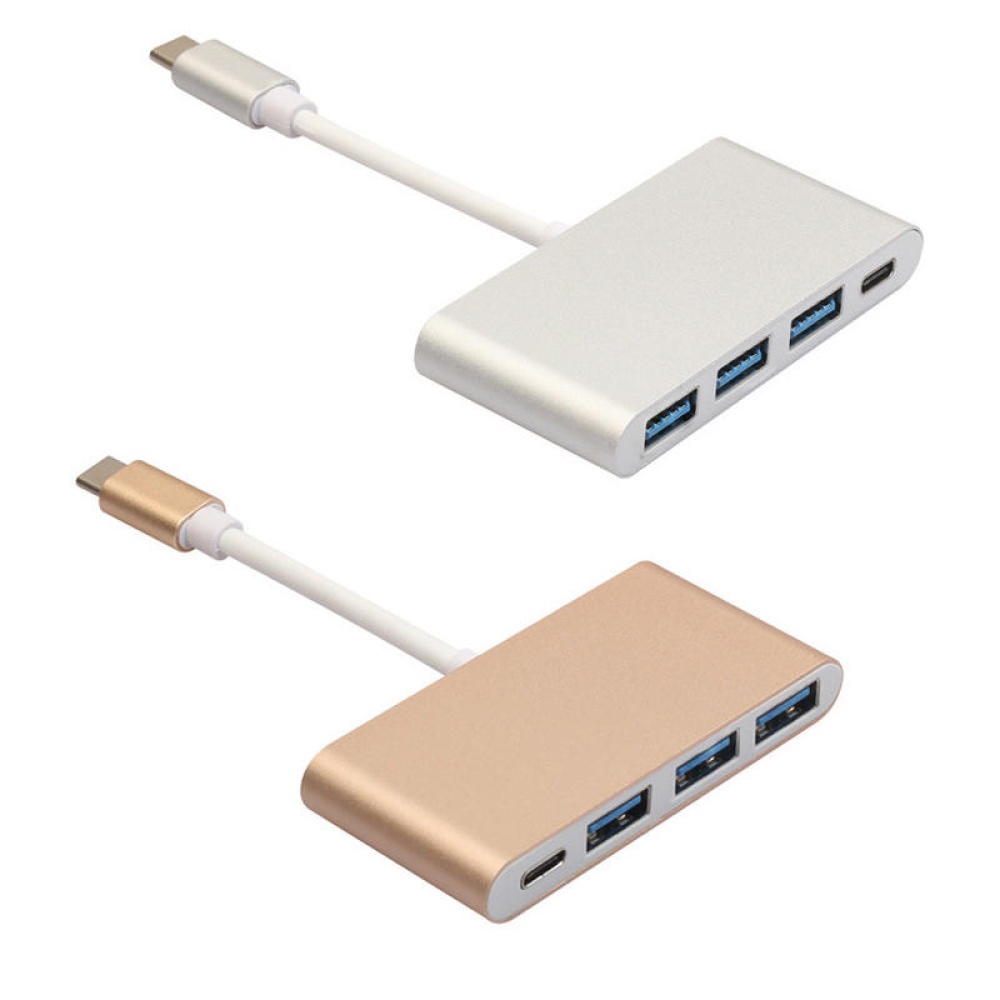 Type-C to USB 3.0 with Type c Charging Port Adapter Extension USB Charger for Mobile Phone - Gold - Image 2