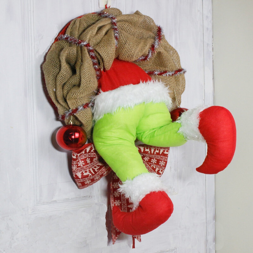 Thief Stole  Burlap Wreath  Decorations Santa Claus - L - Image 2