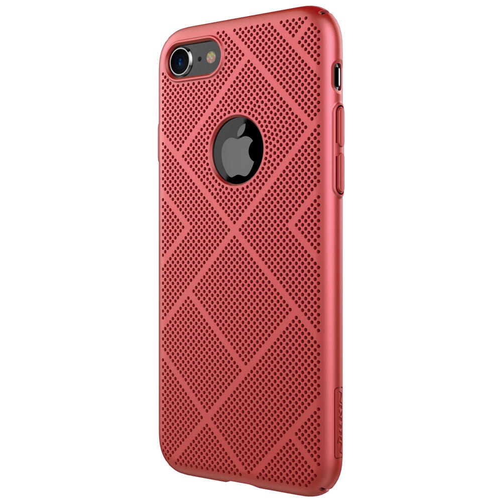 NILLKIN Air Mesh Dissipating Heat Matte Hard PC Case for iPhone 8 - Red - Image 2