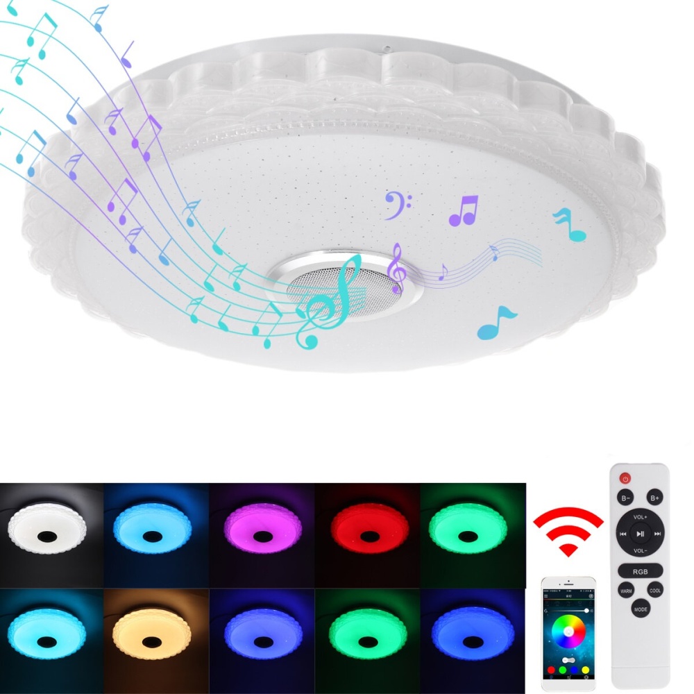 100-240V LED Ceiling Light With bluetooth Speaker Change Dimmable Music Lamp For Home Party APP Remote Control - Image 2