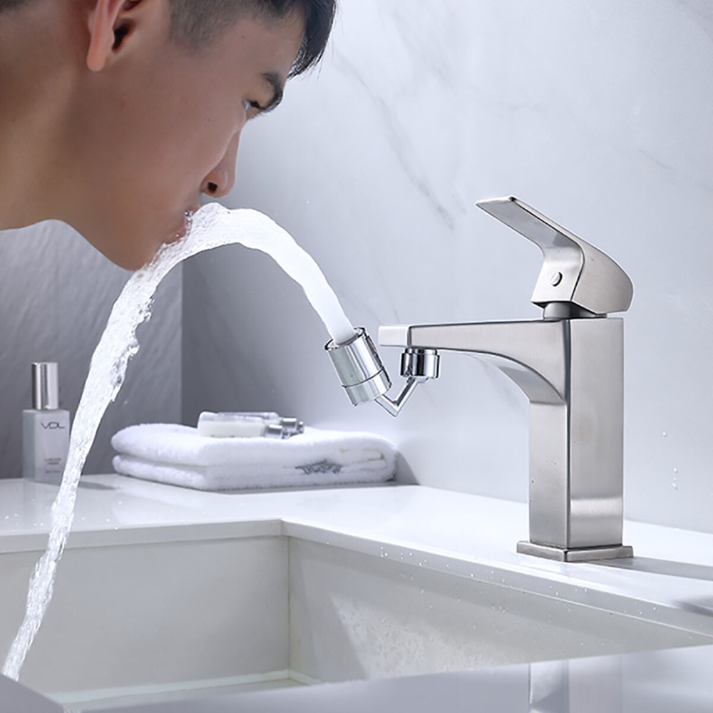 Universal Splash Filter Faucet 720°Rotatable Faucet Sprayer Head with 4-Layer Net Filter Anti-Splash Oxygen-Enriched Foam Leakproof Design with Doubl - Image 2