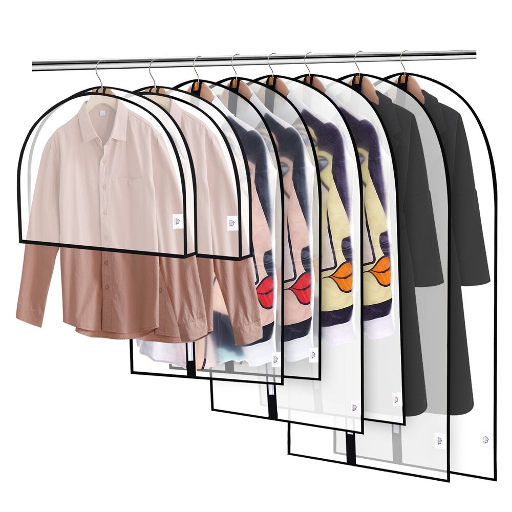 KING DO WAY Clothes Covers Protector Breathable Dustproof Waterproof Hanging Clothes Storage Bag - 8Pcs - Image 2