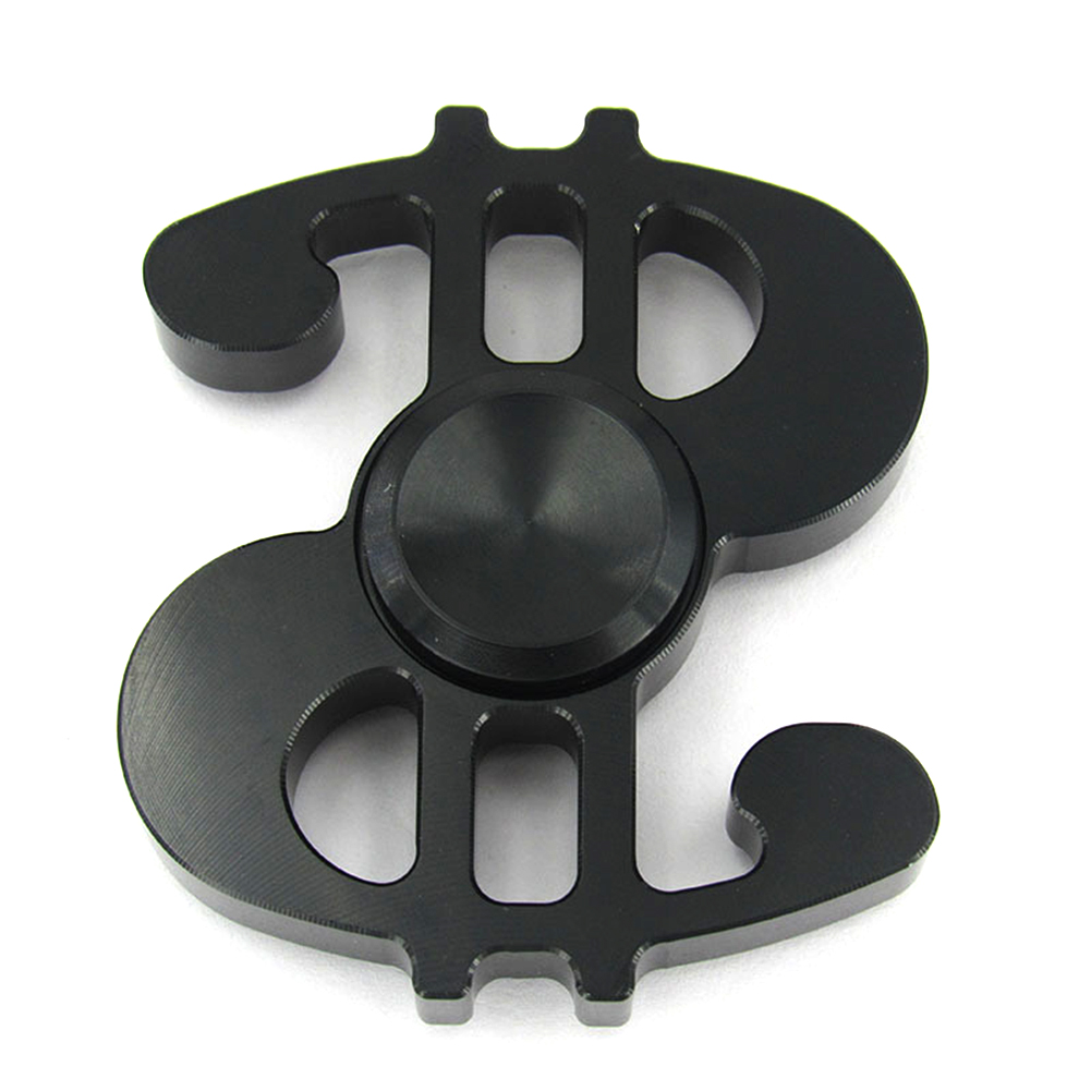 Fidget Spinner Dollar Shape Hand Spinning Toys Stress Reducer for Autism and ADHD Relief Focus Anxiety Gift - Black