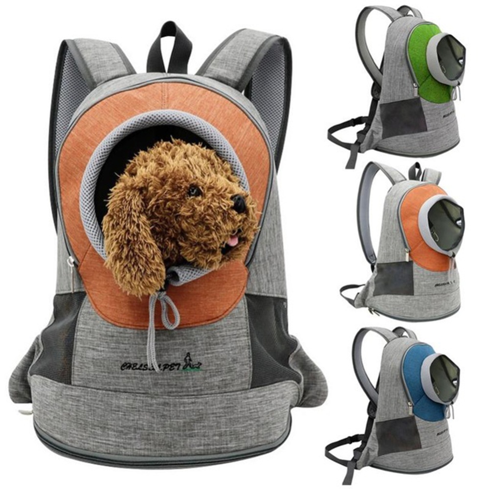 Eco-friendly Cation Outdoor Travel Safety Breathable Front Backpack for Pet Dog Cat M_Orange - Image 2