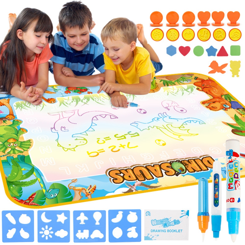 Children Water Canvas Magic Pen Drawing Pad Creative Graffiti Painting Carpet Toy Standard 1: with 2 pens + bag - Image 2