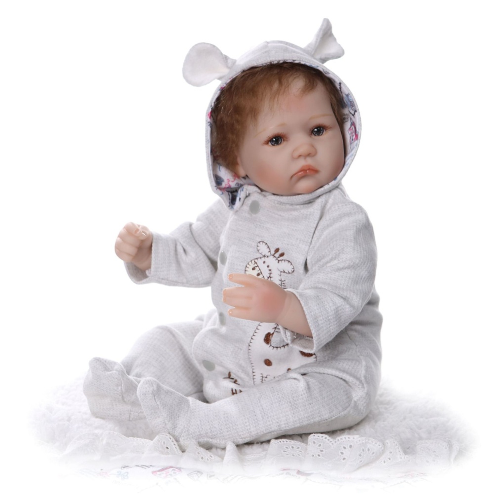40cm Realistic Soft Body Baby Doll Toy Simulation Nipple Feeding Bottle No blue