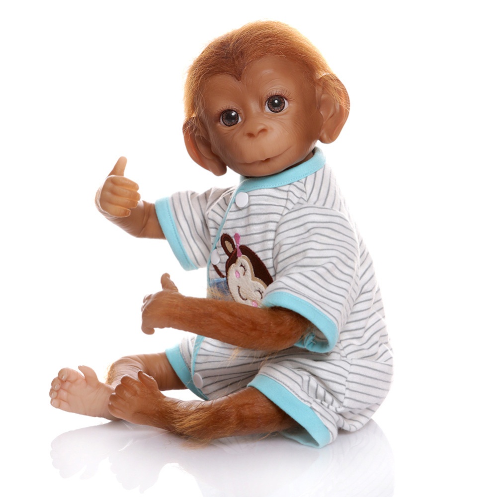 NPK Simulate Silicone Monkey + Simulation Nipple Feeding Bottle Toy As shown - Image 2