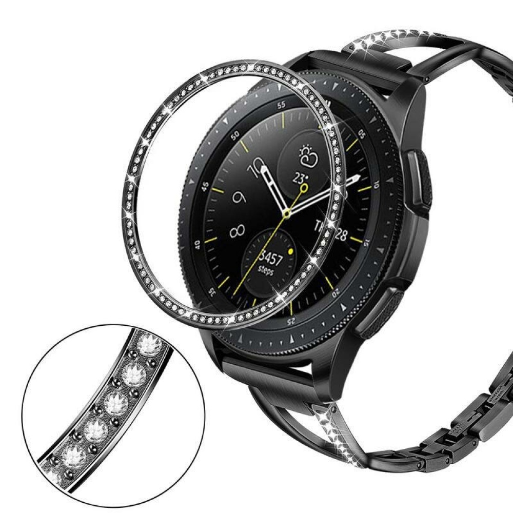 Scandle Metal Bezel Watch Cover for Samsung Galaxy 42mm Smart Watch - Black - Image 2