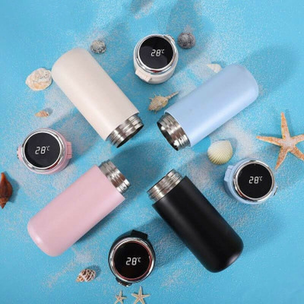 420ml Smart Thermos Bottle for Water Touch Temperature Display Vacuum Flask Coffee Mug Water Bottle for Woman Student - Pink - Image 2