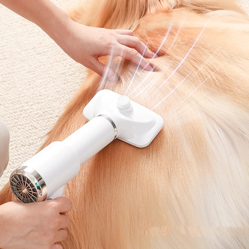 Portable Dog Dryer 2-In-1 Dogs Hair Dryer Adjust Temperature Low Noise Pet Dryer Dog Grooming Comb - US Plug - Image 2