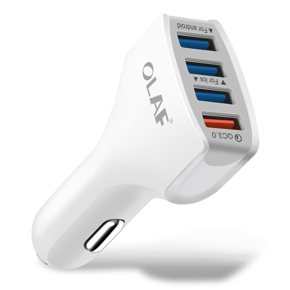 OLAF Quick Charge 3.0 4 Ports USB Car Charger for Samsung S9 S8 Plus Huawei - Black - Image 2