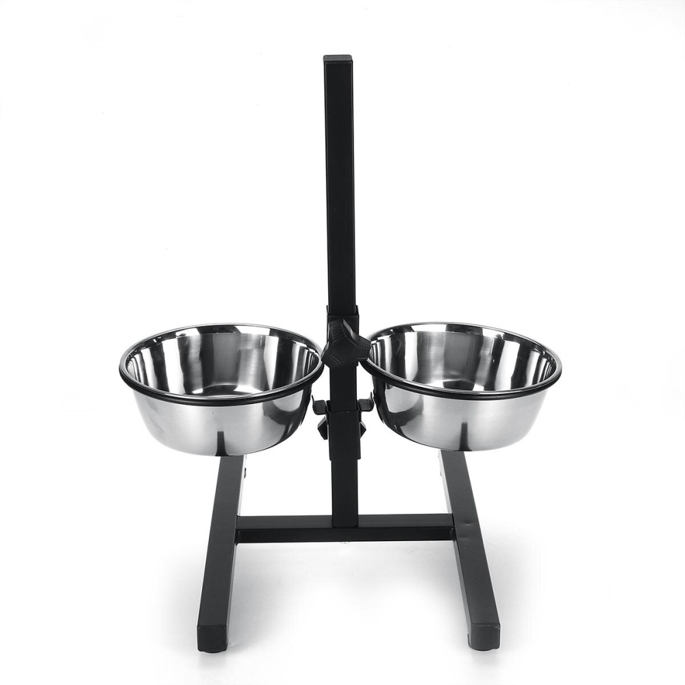 Pet Dog Food Feeding Station Double Stainless Steel Bowls Set Adjustable Pet Feeder - Image 2