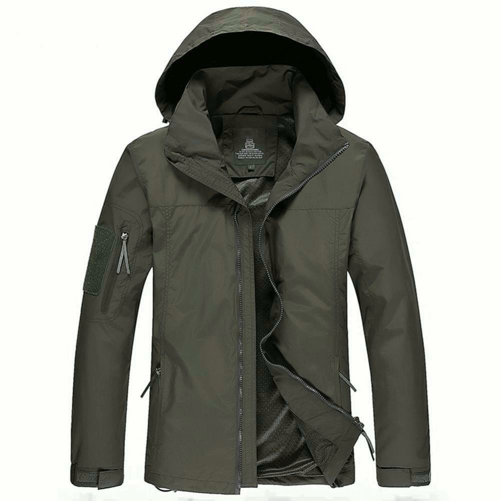 Size M-3XL Men Outdoor Casual Autumn Polyester Zipper Warm Coat Jacket Outwear - M Army Green - Image 2