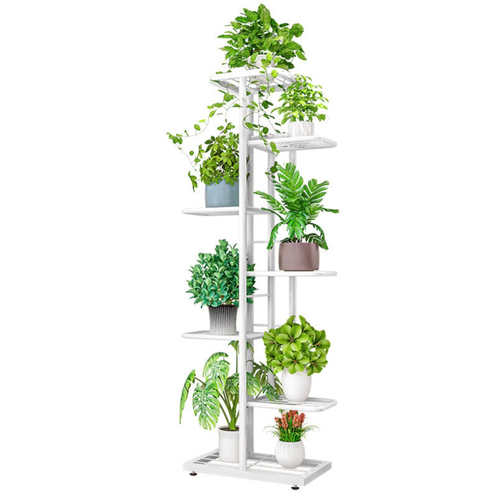 7/8 Black/White Layers Retro Iron Plant Stand Pot Plant Display Shelves Garden Home Decoration - Type A - Image 2