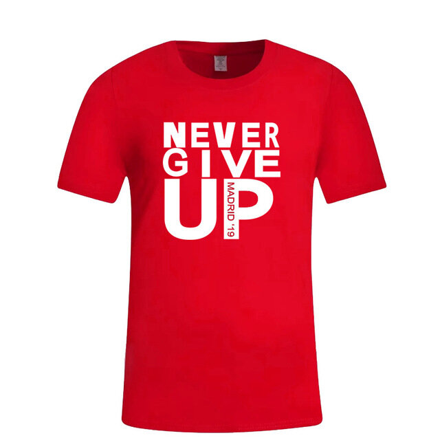 Men Round Neck Print T-shirt European Style Tops - XS Red - Image 2