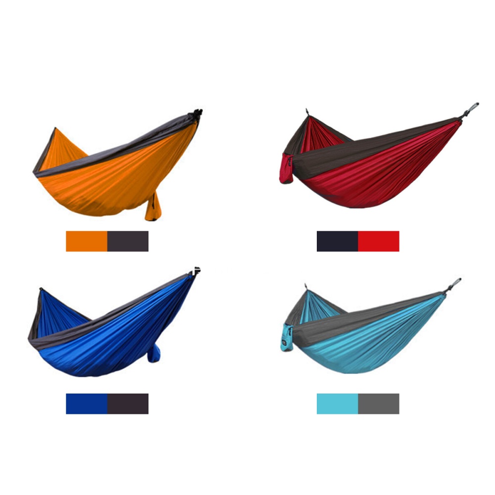 Outdoor Hammock Camping Ultra Light Nylon Portable Hammock for Double Person - Light Blue - Image 2