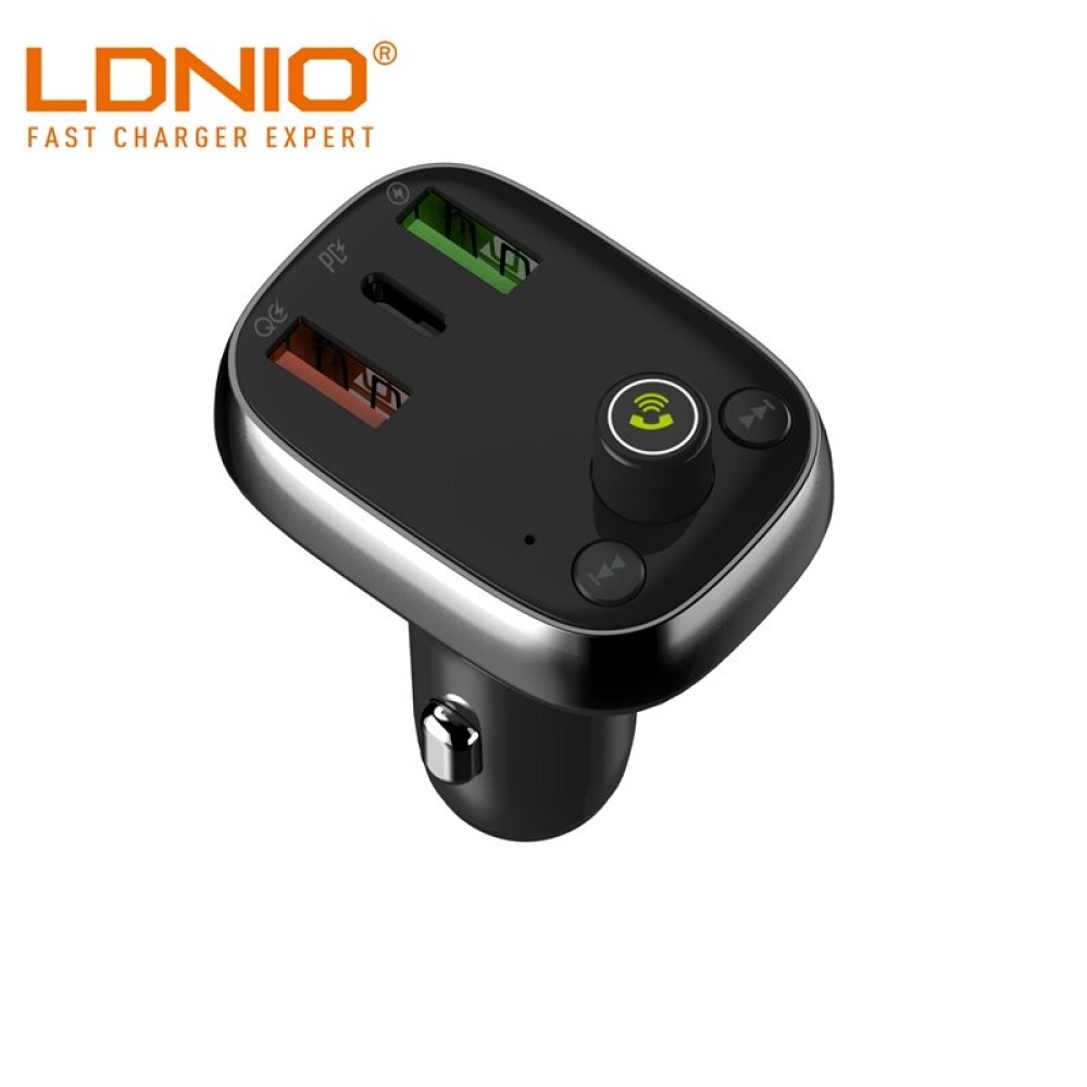 LDNIO C704Q USB Car Charger bluetooth FM Transmitter MP3 Player USB-C PD QC4+ Fast Charging For iPhone 12 XS 11Pro Mi10 POCO X3 OnePlus 8Pro S20+ Not
