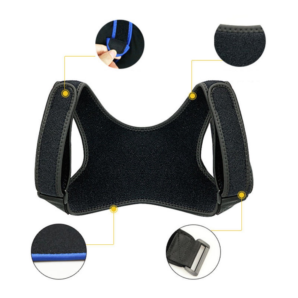 BOER Adult Back Support Children Posture Corrector Pain Relief Back Shoulder Protection - M Black - Image 2