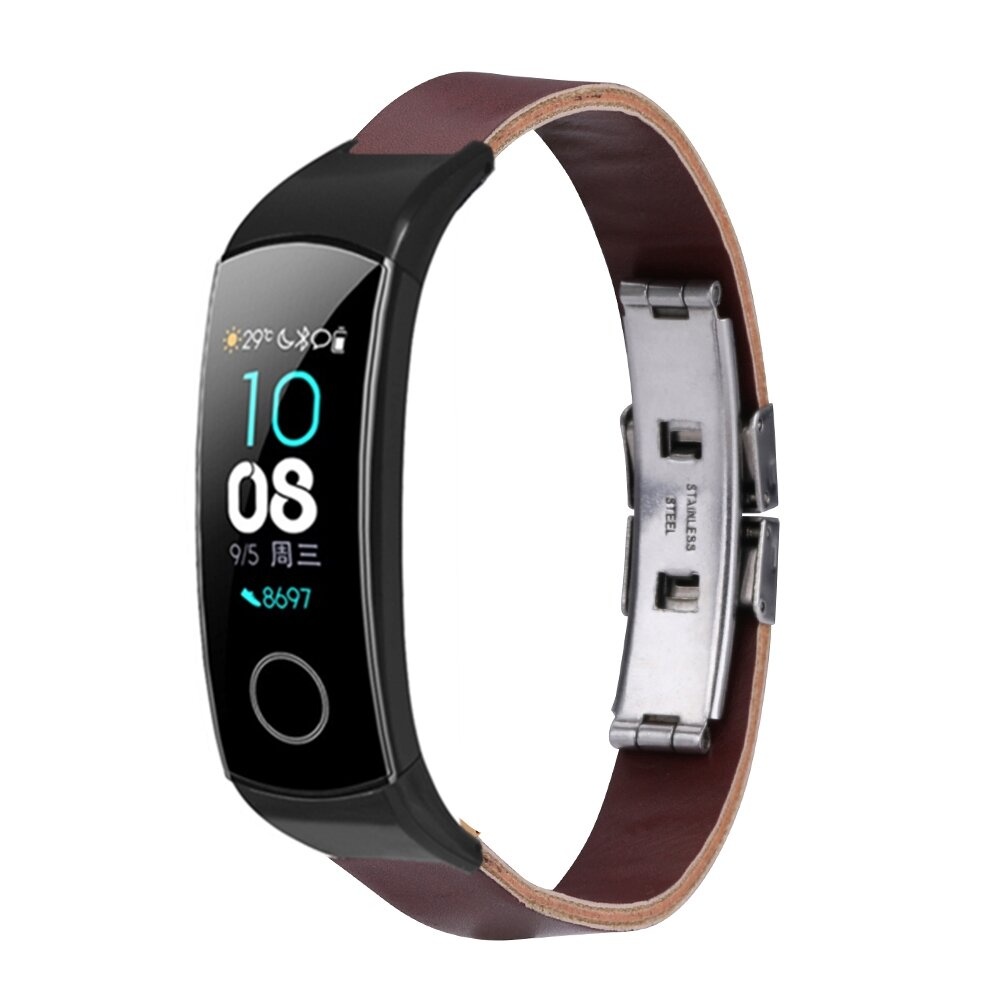 Watch Band Butterfly Buckle Watch Strap Replacement for Huawei Honor Band 4 / Band 5 - Brown - Image 2