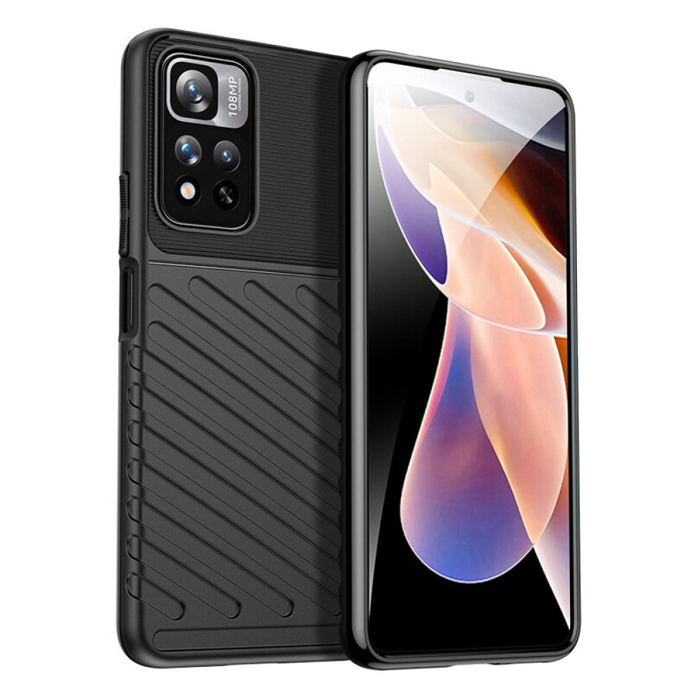 for Xiaomi Redmi Note 11 Pro Case Anti-Slip Shockproof Soft Silicone Protective Case Back Cover Non-Original - Black - Image 2