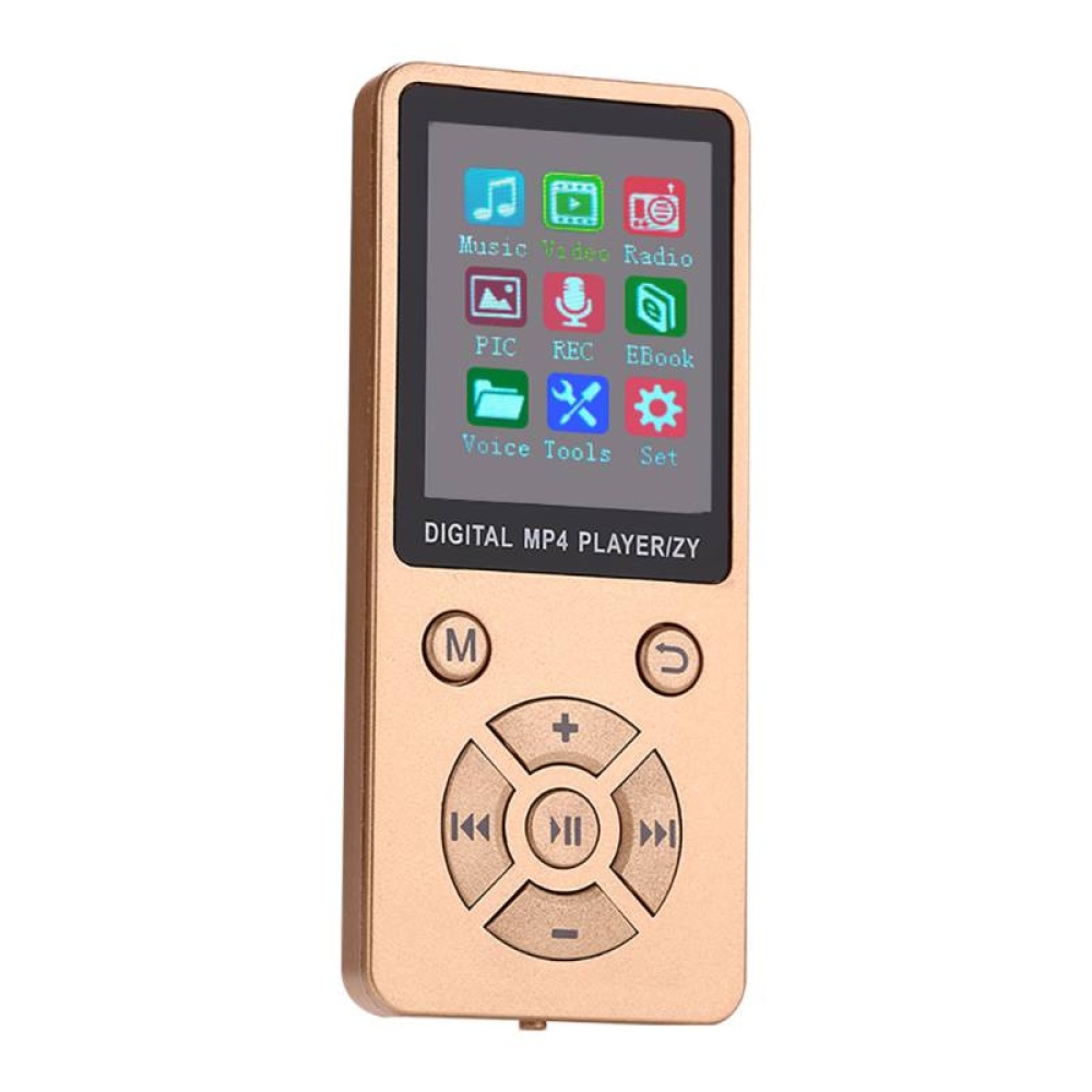 Mini Shiny USB Clip LCD Screen MP4 Media Player Support 32G TF Card Ultra Thin Lossless Sound with FM E-book Gold