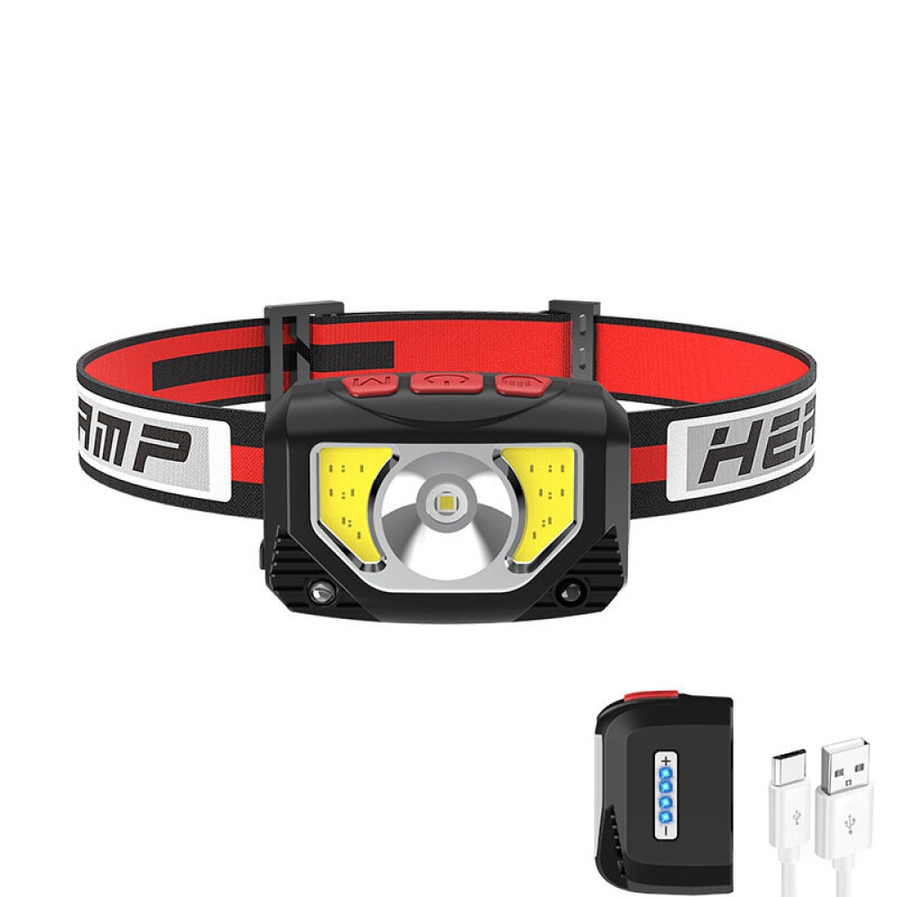 XANES Wave Sensor 1000mAh 1000LM 6 Lighting Modes XPG+2COB LED Headlamp USB Rechargeable Head Torch COB Outdoor Cycling Adventure Fishing Flashlight