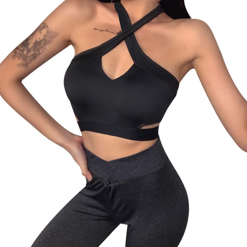 Women Sport Vest Shockproof Breathable Athletic Running Bra Fitness Yoga Sportswear - S