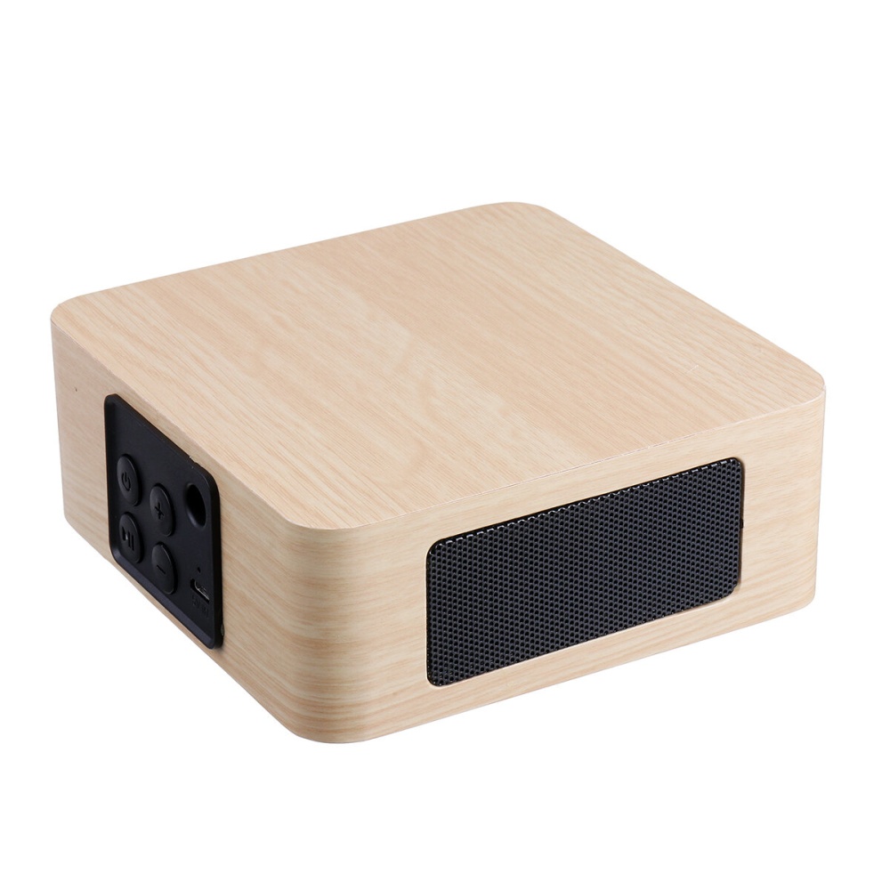 Q1A Portable Wooden Wireless bluetooth Speaker Double Drivers Stereo Light Speaker - Yellow - Image 2