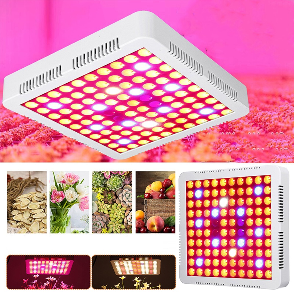AC85-265V 300W 2 Kinds Spectrum LED Grow Light Cooler Fan Growing Lamp for Indoor Hydroponic Plant - AU Plug